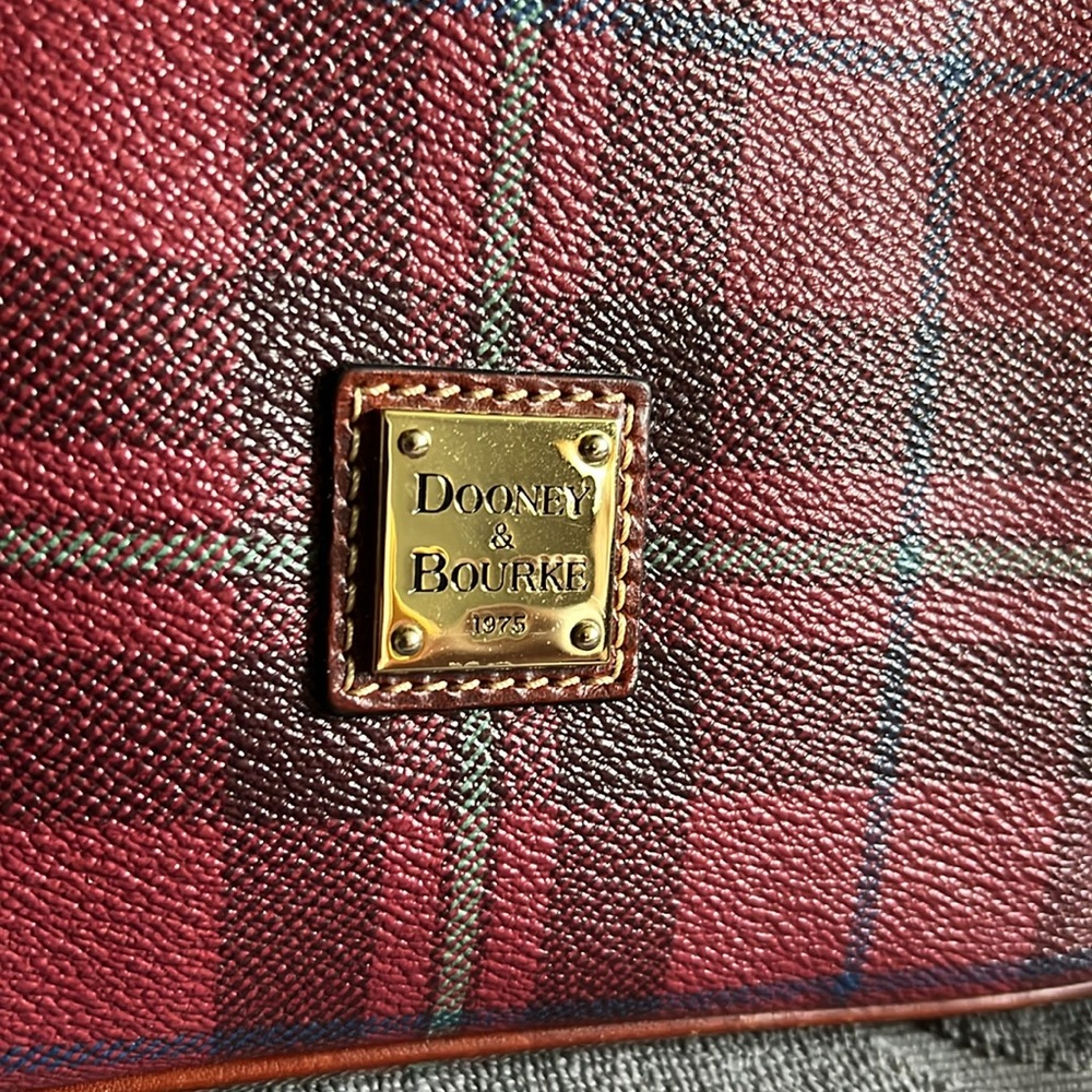 Dooney & Bourke Plaid Coated Cotton Zip Zip Satchel with Shoulder Strap - Picture 2 of 16